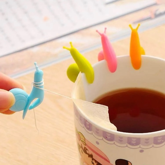 Other - 5 Piece Cute Snail Shape Silicone Tea Bag Holders Mug Kitchen New Candy Colors